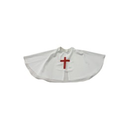訂製純色白色聖詩拼袍    設計後幅魔術貼      繡花紅色十字logo   兒童聖詩袍   100%polyester    聖若翰天主教小學   聖詩袍供應商    CHR026 訂製純色白色聖詩拼袍    設計後幅魔術貼      繡花紅色十字logo   兒童聖詩袍   100%polyester    聖若翰天主教小學   聖詩袍供應商    CHR026